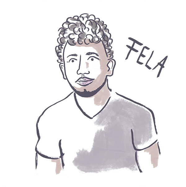 <p><strong>FELA</strong> liebt Sport - er geht ins Fitnesstraining und schaut mit seinen Freund:innen Fußball. Fela engagiert sich für Gleichberechtigung und ihm ist Gerechtigkeit sehr wichtig. <br><br></p>
