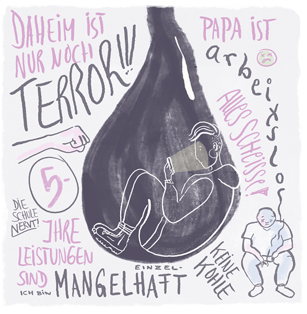 <p><a href="projekte/graphic-novel-safer-spaces.html" target="_blank" rel="noopener"><strong>Graphic Novel „Safe(r) Spaces</strong></a> · Charakterentwicklungen & Comics · Stiftung Jugend und Bildung<strong>&nbsp;</strong>· <strong>Handgezeichnet & digital coloriert</strong></p>