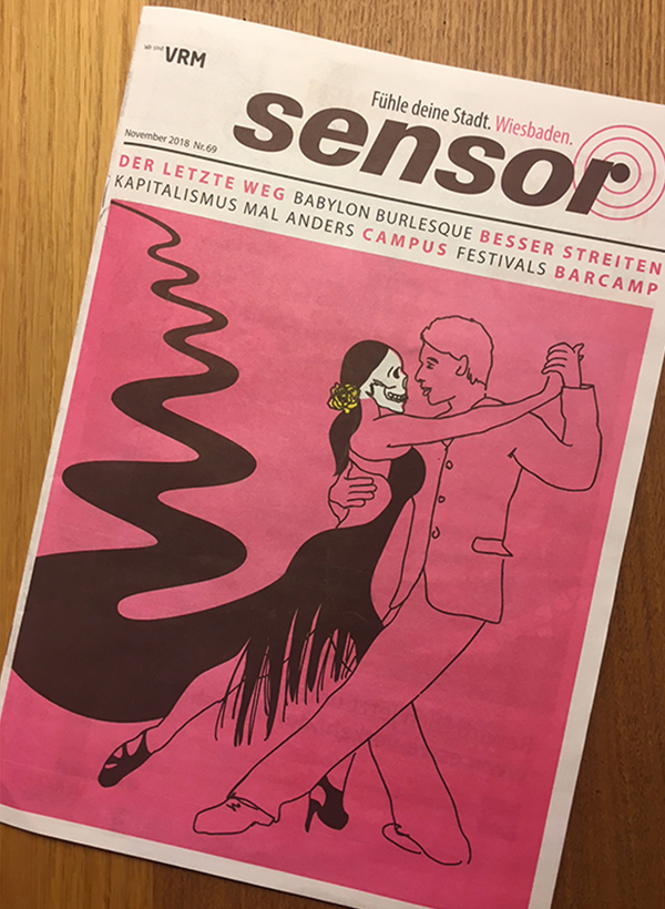 <p><strong>Sensor Stadtmagazin</strong> · Covergestaltung · digitale Illustration</p>